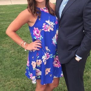 Royal blue floral dress from Nordstrom